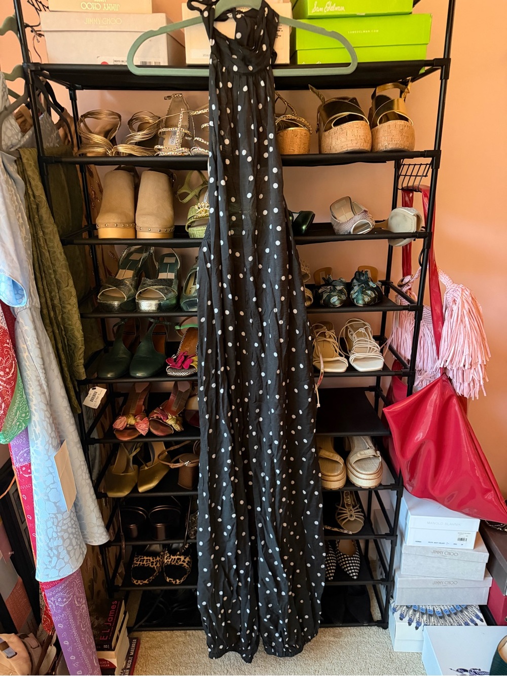 Black Polka Dot Halter Jumpsuit